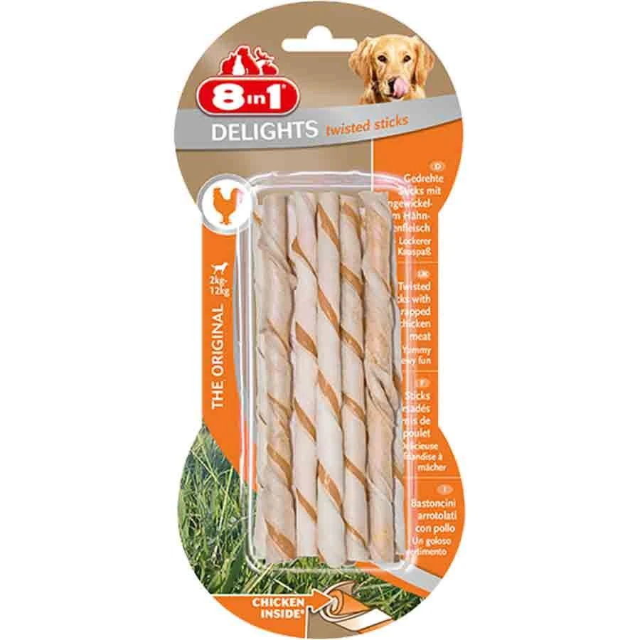 8in1 Delights Twisted Sticks XS Pour Chien X 10 3 8in1 Delights Twisted Sticks XS Pour Chien X 10