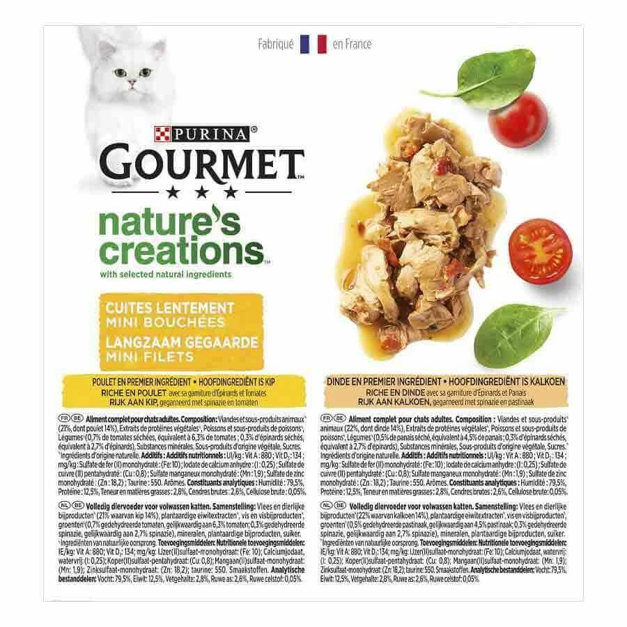 Purina Gourmet Nature's Creation Chat Poulet Dinde 8 X 85 G 4 Purina Gourmet Nature's Creation Chat Poulet Dinde 8 X 85 G – Image 2