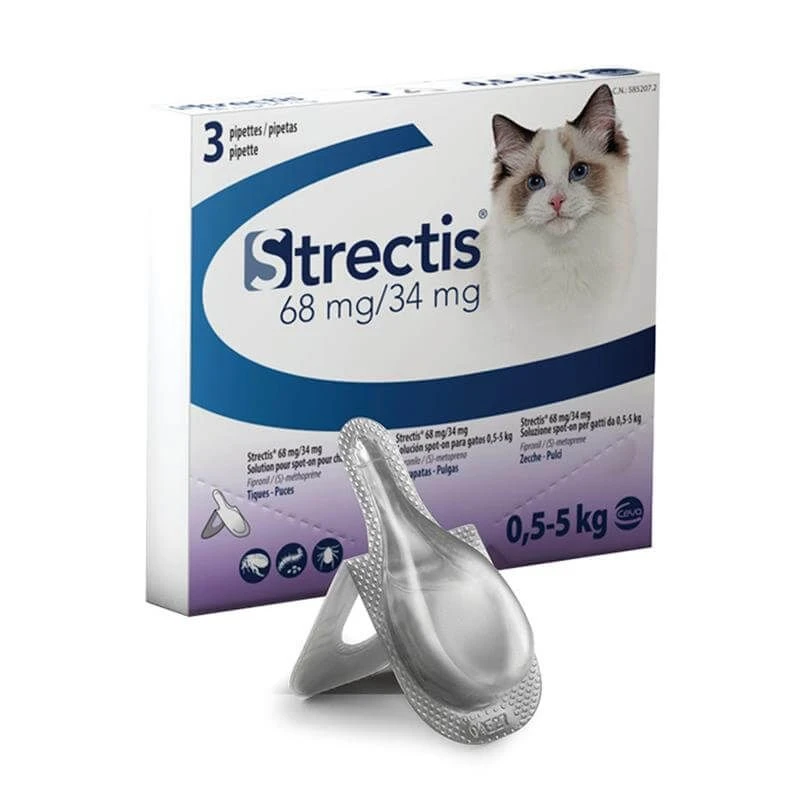 Strectis Chat 0,5-5kg 3 Pipettes 3 Strectis Chat 0,5-5kg 3 Pipettes