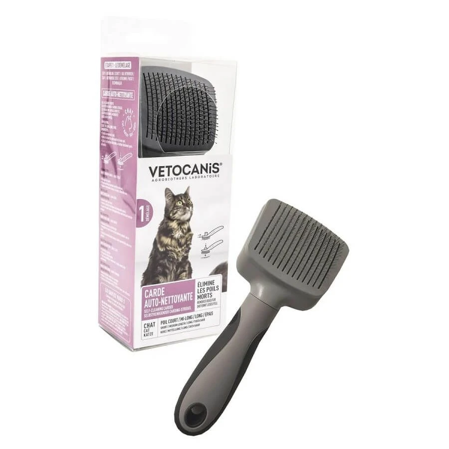 Vétocanis Brosse Rétractable Autonettoyante Chat 3 Vétocanis Brosse Rétractable Autonettoyante Chat